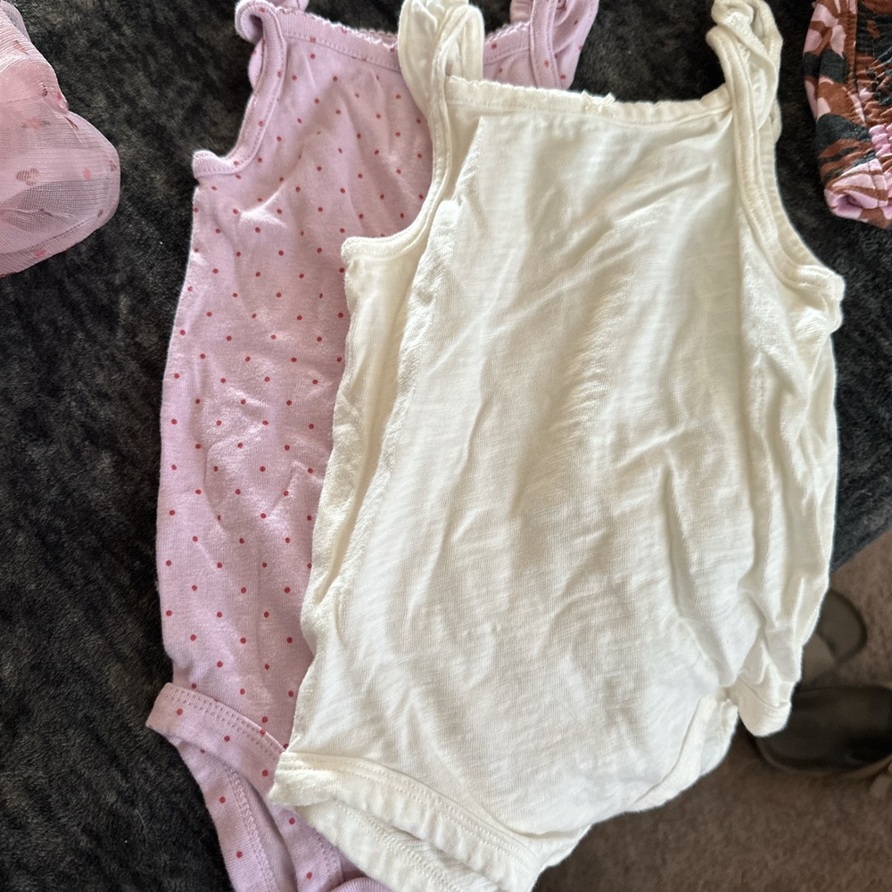 Carter's Pink and White Bodysuit Set Soft Stretchy Fabric